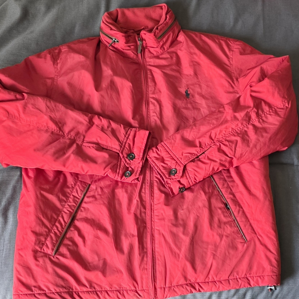 Ralph Lauren Mens Cherry Red Puffer Coat